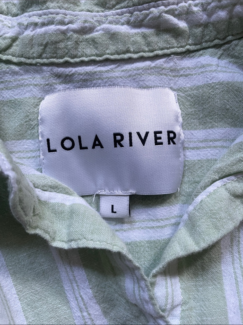 Lola River Mint Green & White Striped Button-Up Shirt - Picture 7 of 7